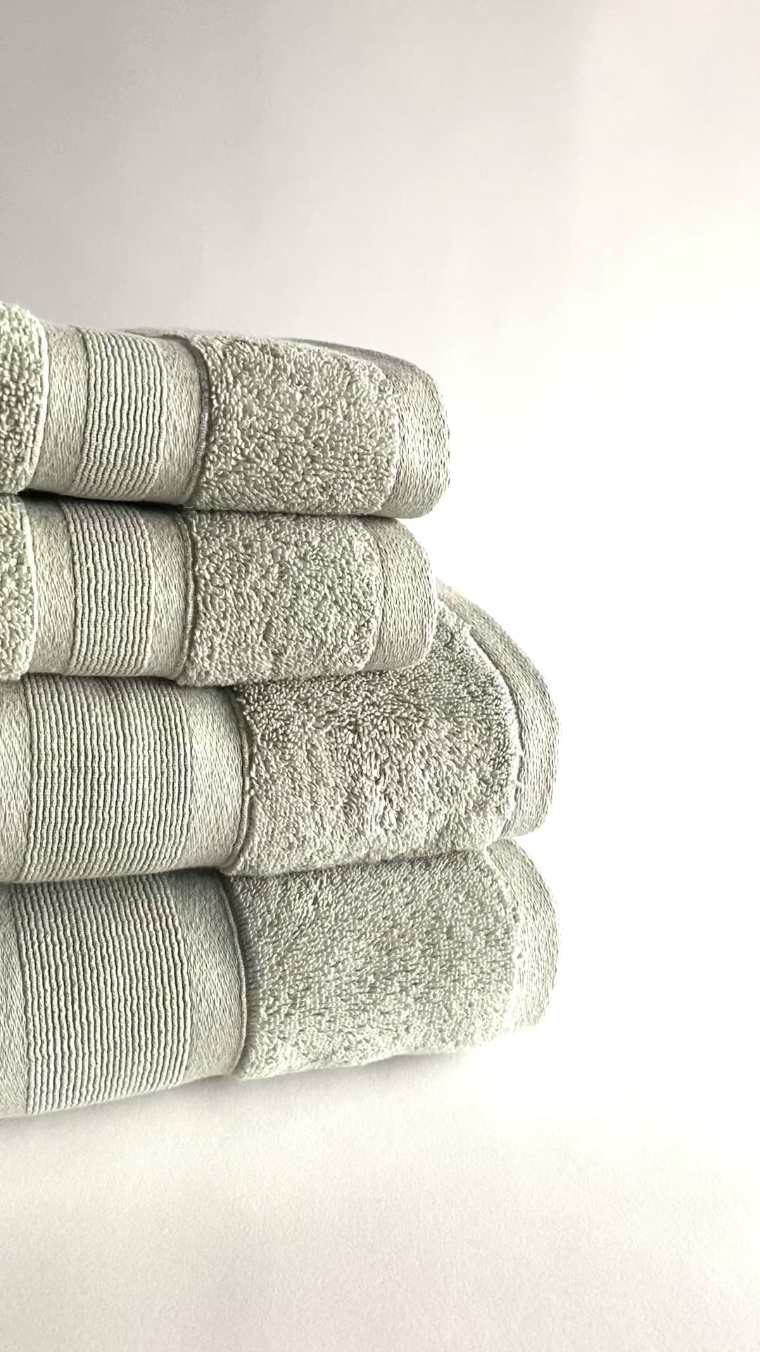 Combed Turkish Cotton Towel Set in Pale Sage color