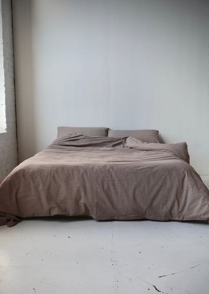 Full/Queen Cotton Duvet Cover Set in Smoky Quartz (Purple) color