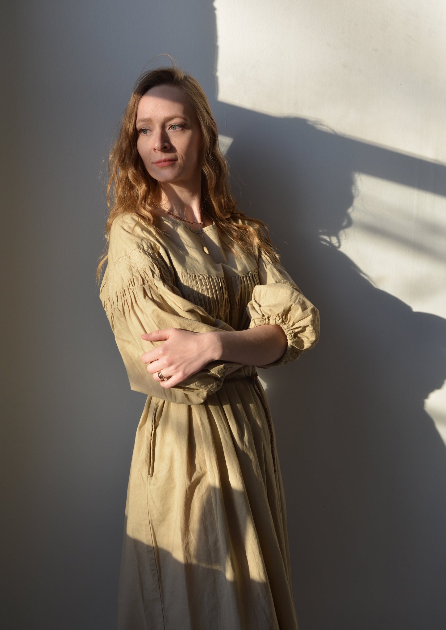 Oversize Dress Linen&Cotton in Matte Beige