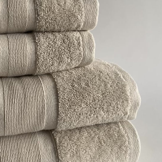 Combed Turkish Cotton Towel Set in Ivory color