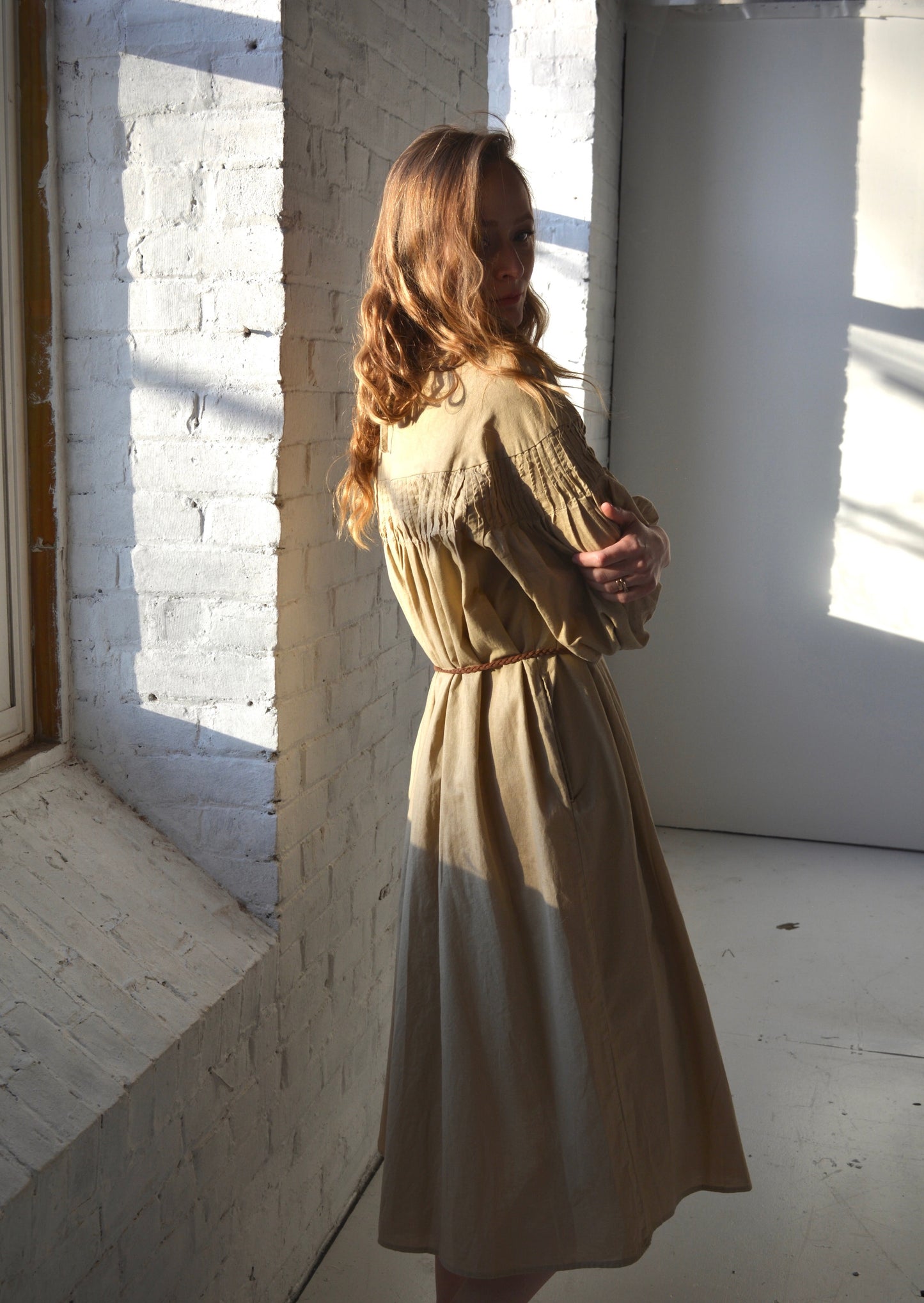 Oversize Dress Linen&Cotton in Matte Beige