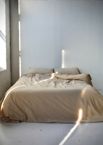 Full/Queen   Cotton Duvet cover Set in Sand Dune (Beige) color
