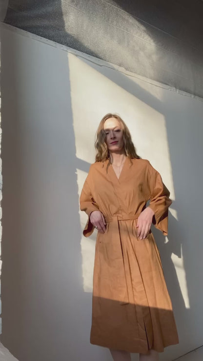 Cotton Robe in brown color