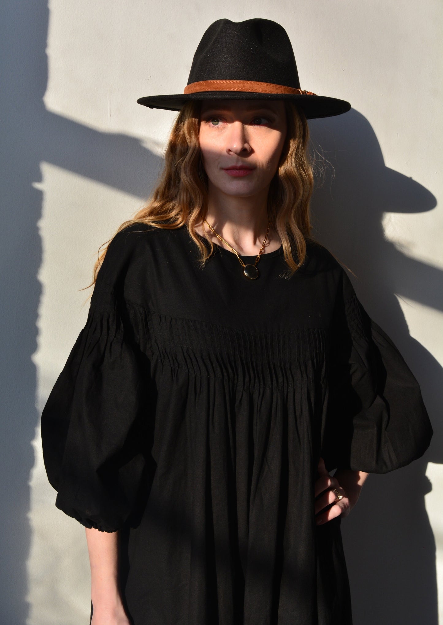 Oversize Dress Linen&Cotton in Matte Black