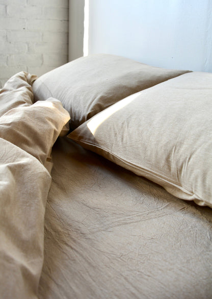 Full/Queen   Cotton Duvet cover Set in Sand Dune (Beige) color