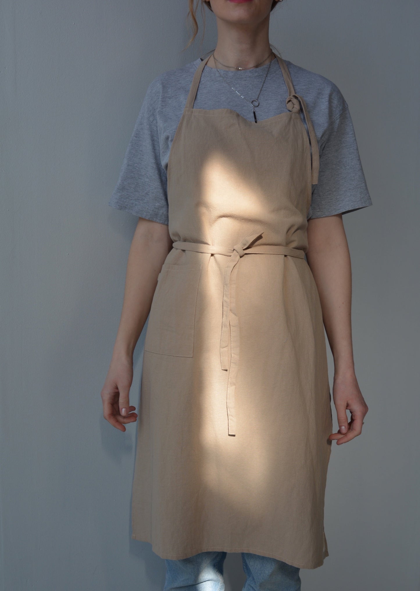 Cotton Apron in Beige
