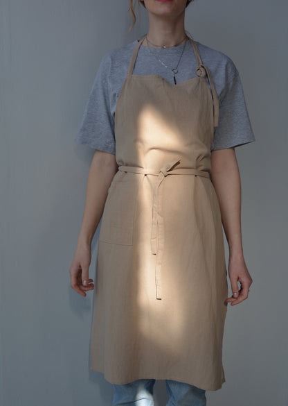 Cotton Apron in Beige