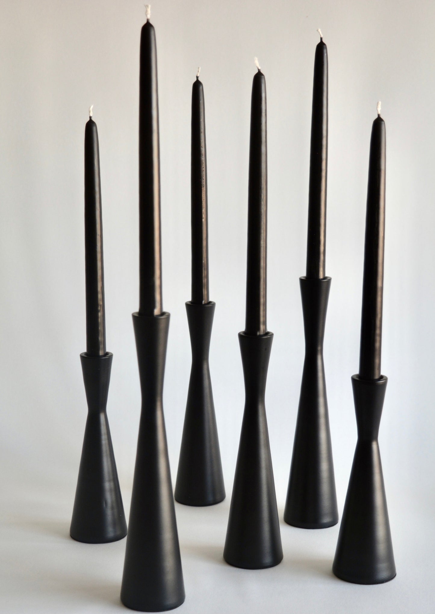 Metal Candlestick, set of 3, black