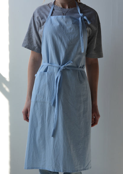 Cotton Apron in Light Blue