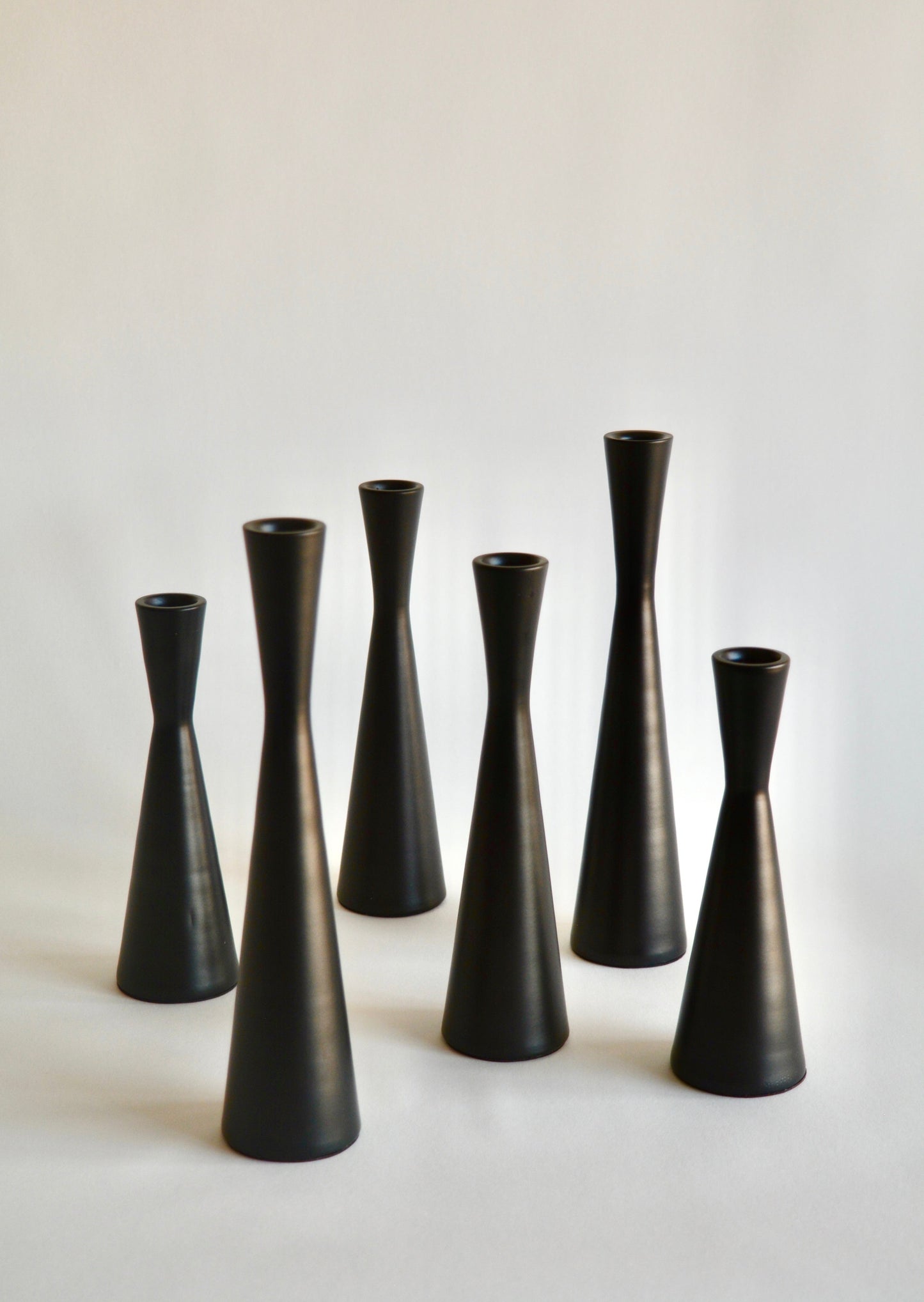 Metal Candlestick, set of 3, black