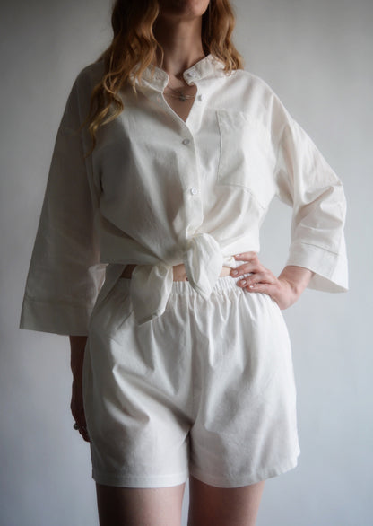 Cotton Shirt in Porcelain color