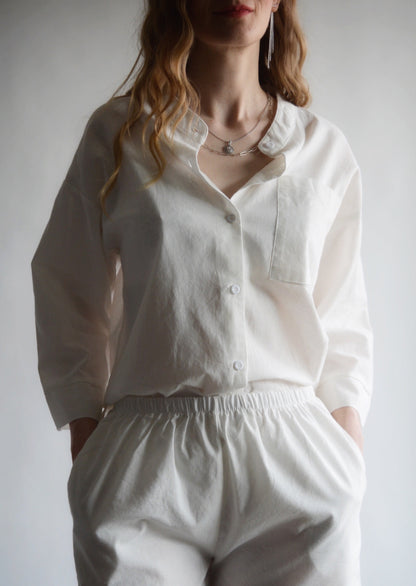 Cotton Shirt in Porcelain color