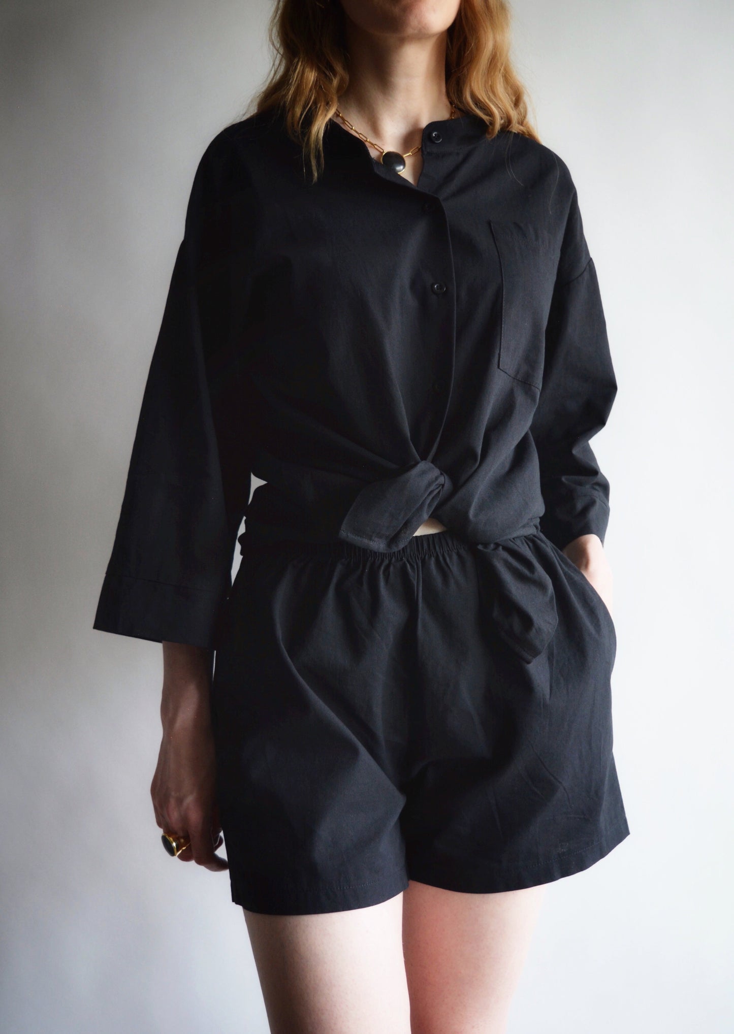 Cotton Shirt in Onyx color
