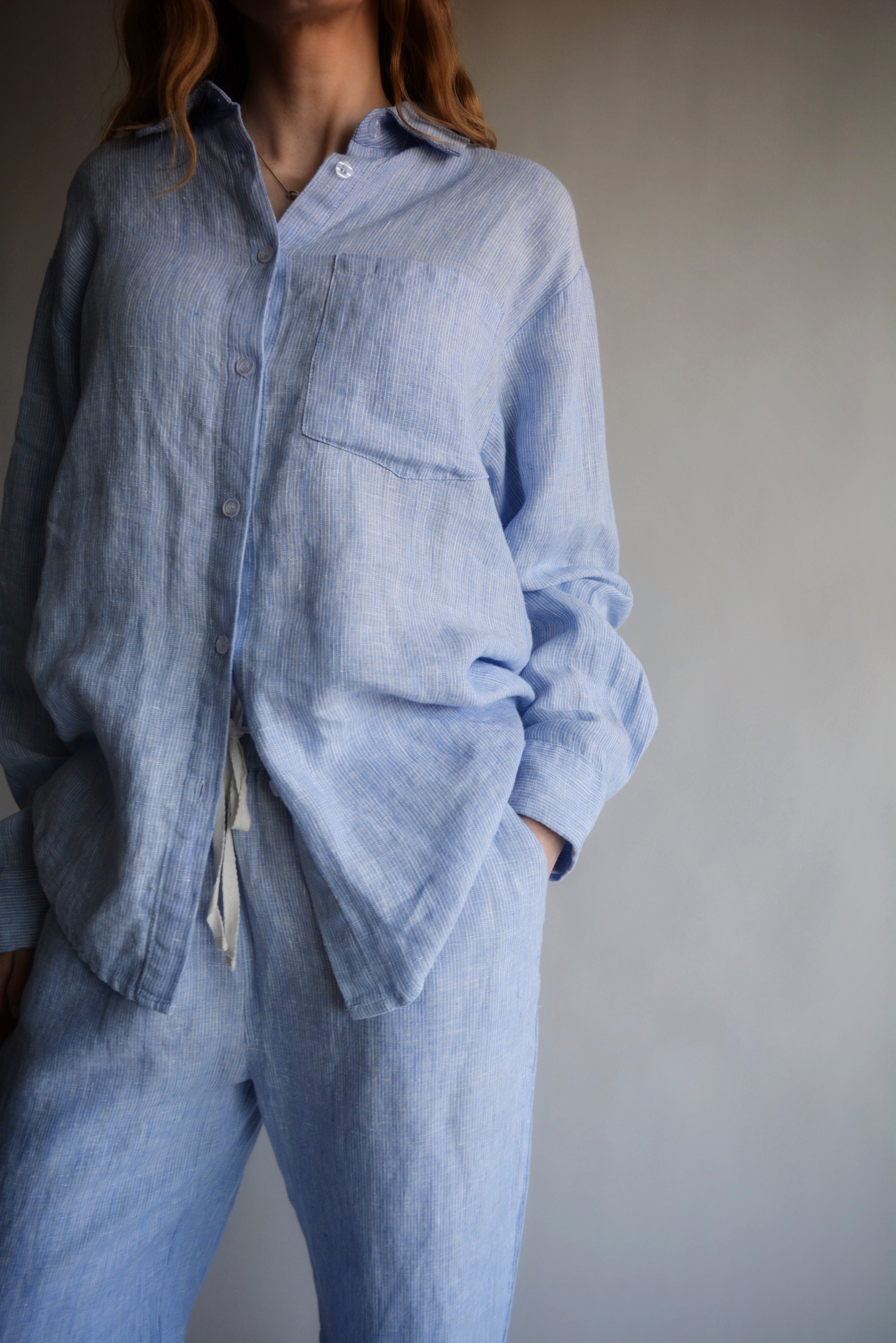 100% European Linen pajama set 