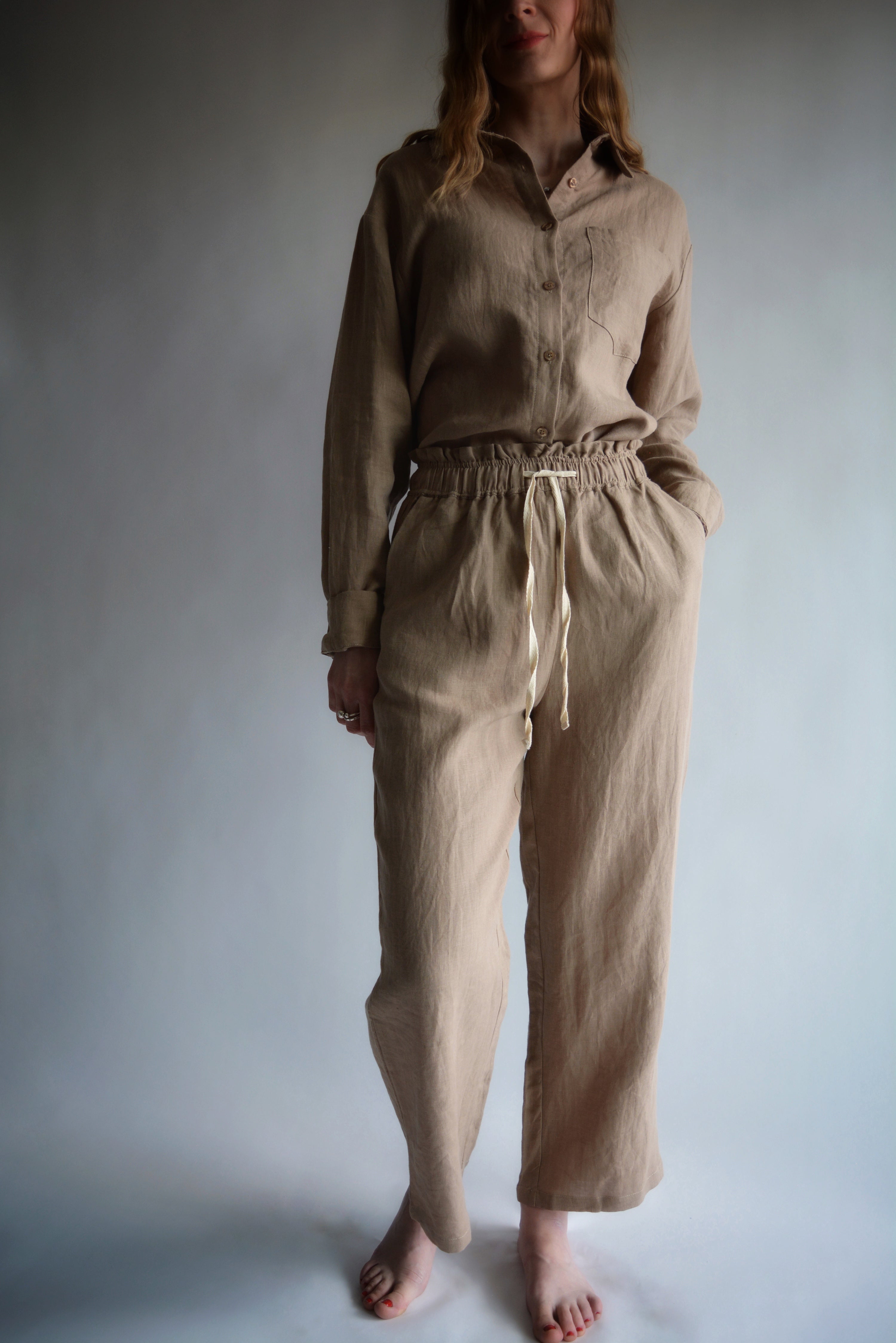 100% European Linen pajama set 