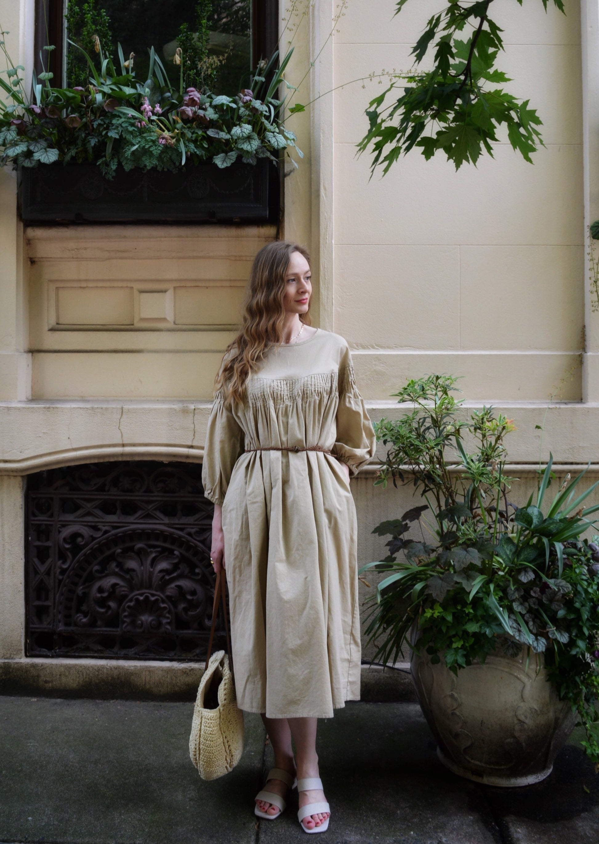 Oversize Dress Linen&Cotton in Matte Beige