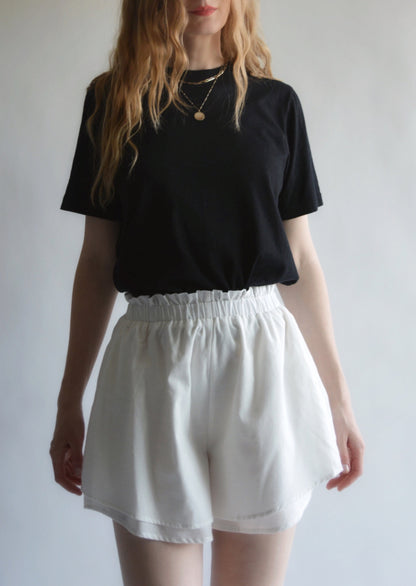Cotton Shorts in White color