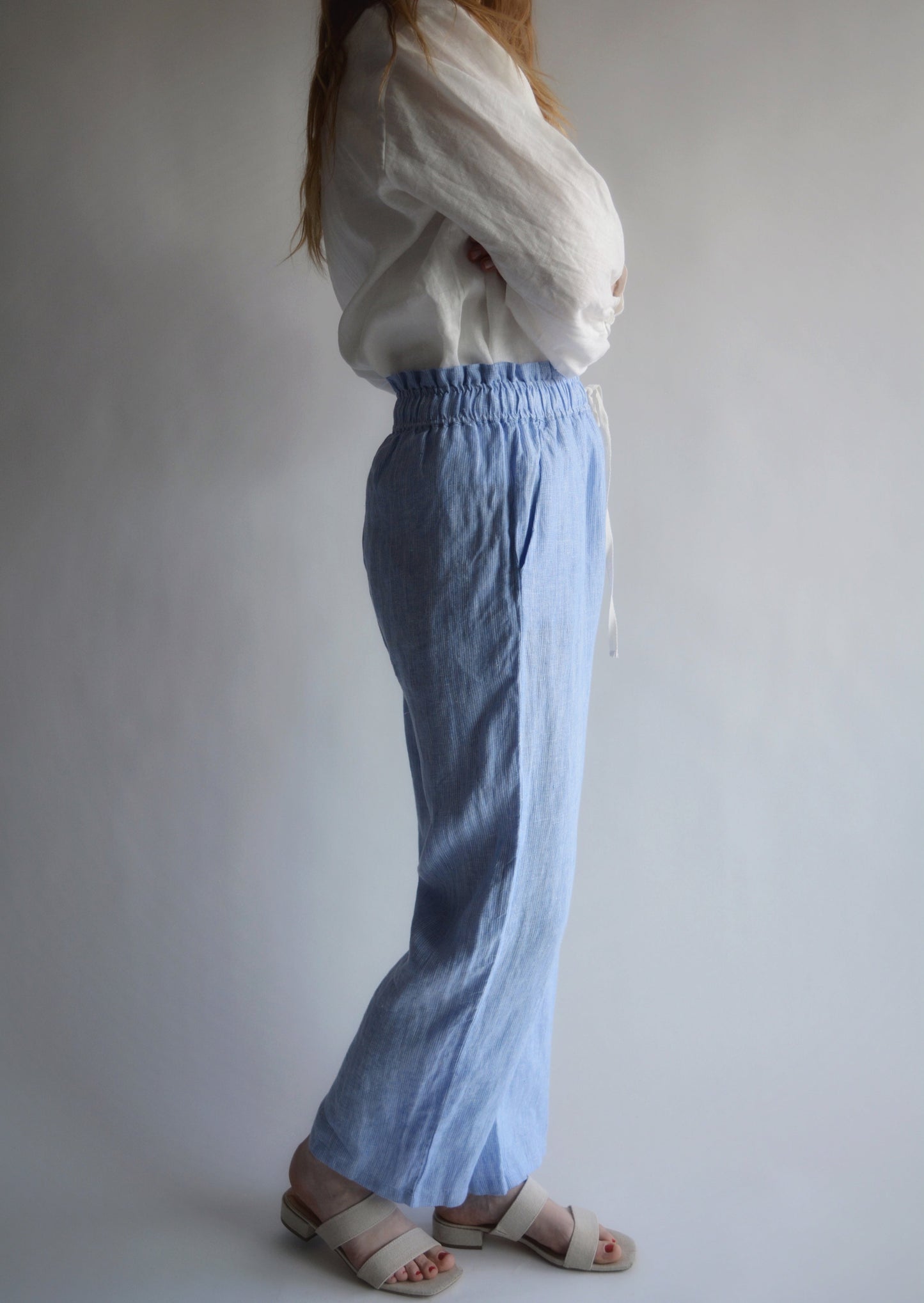 Linen Pants in Clear Sky color