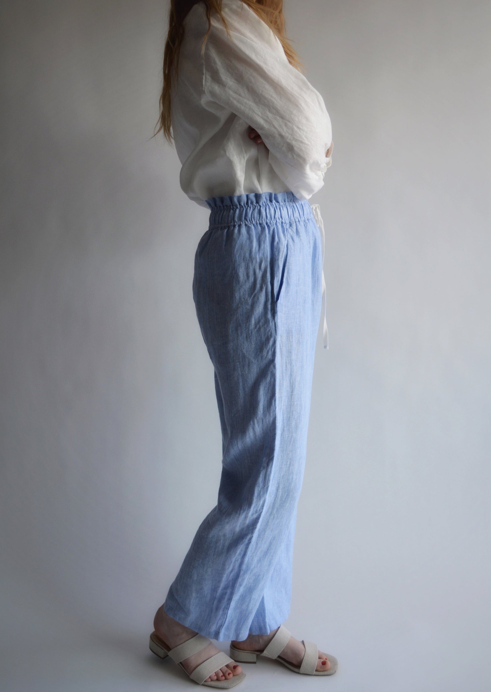Linen Pants in Clear Sky color