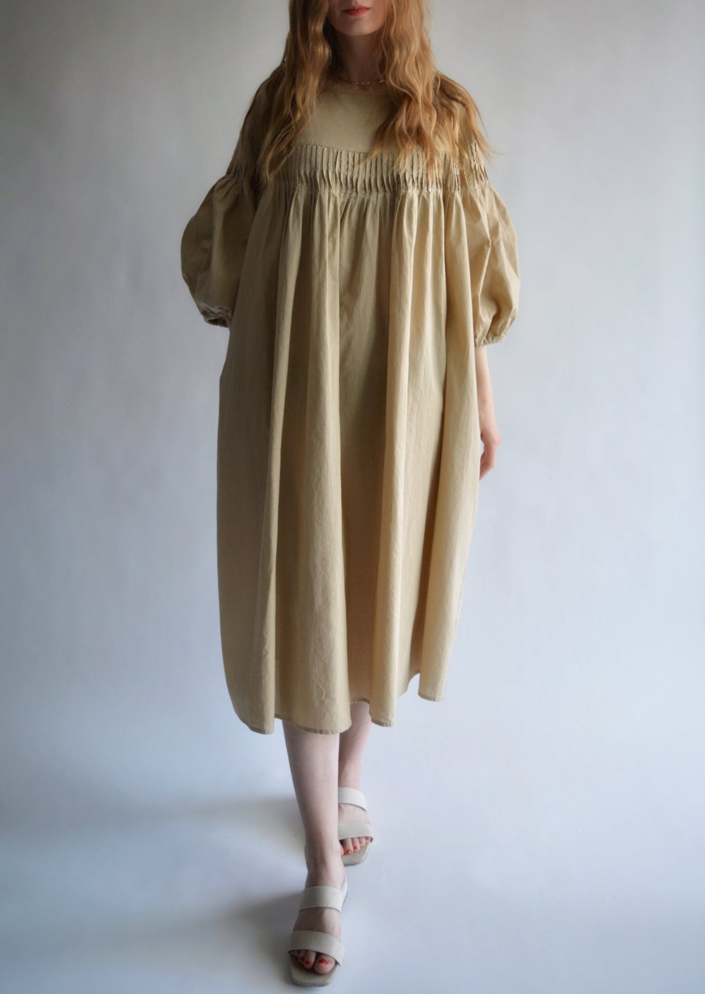 Oversize Dress Linen&Cotton in Matte Beige