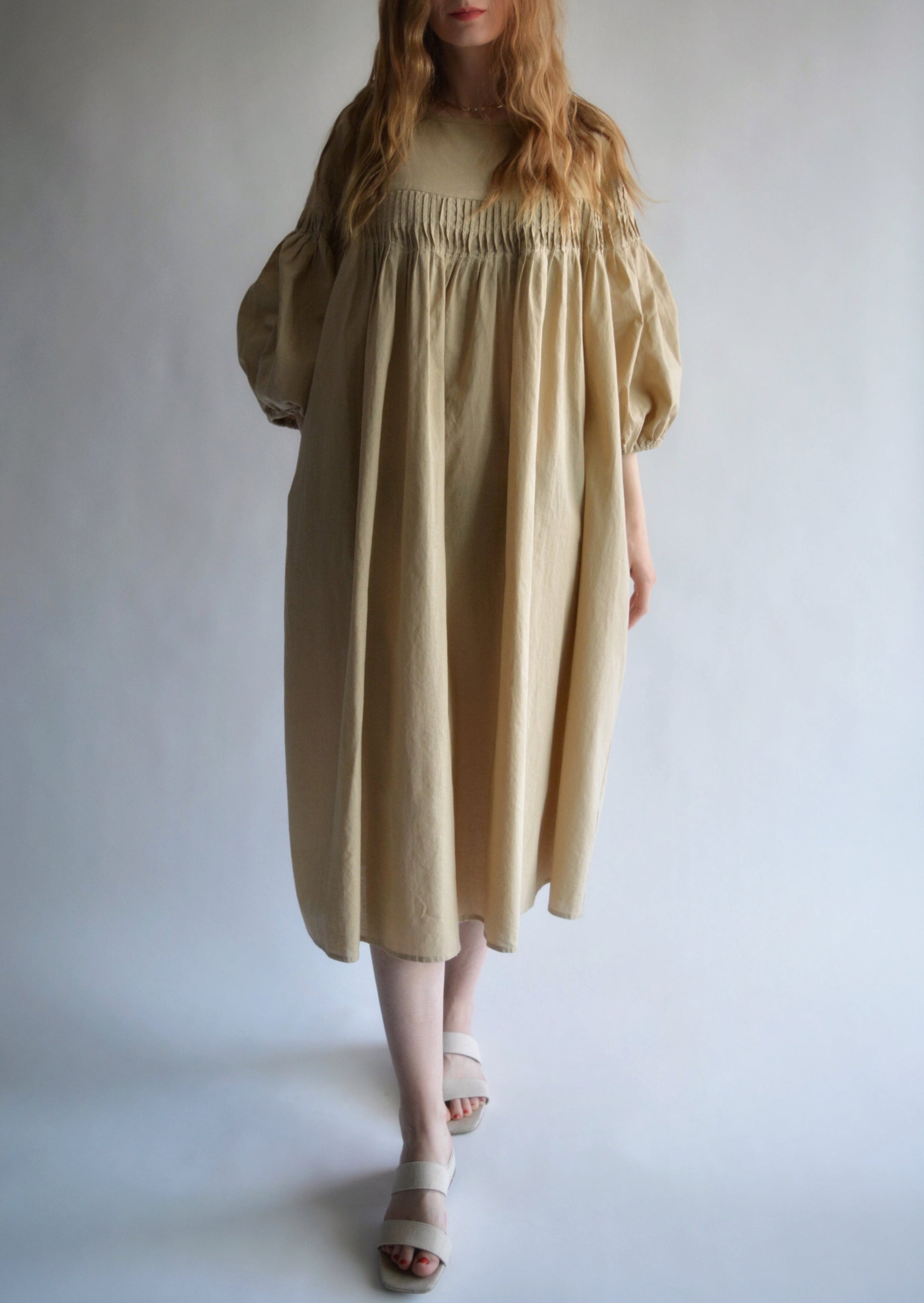 Oversize Dress Linen&Cotton in Matte Beige