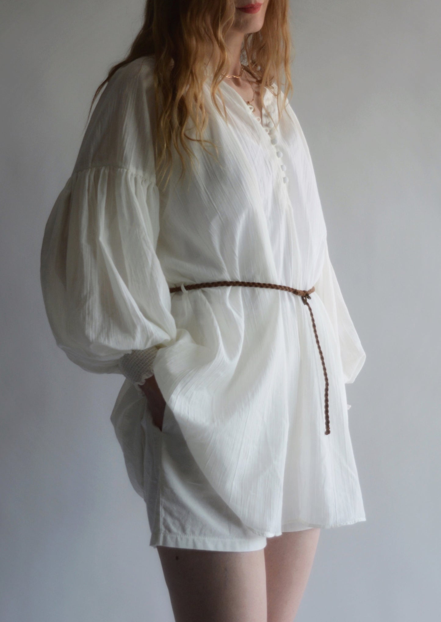 Oversized Tunic Top in White