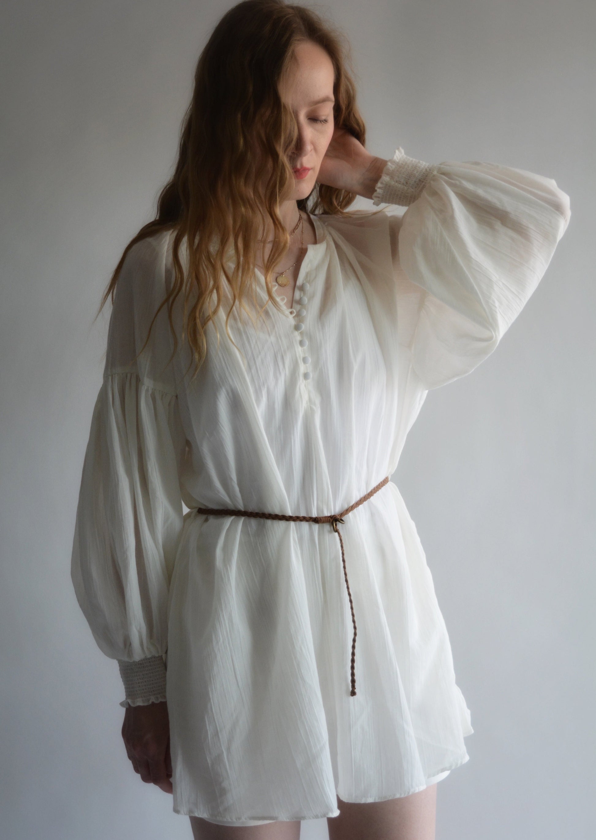 Oversized Tunic Top in White