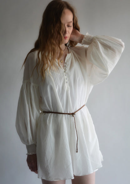 Oversized Tunic Top in White