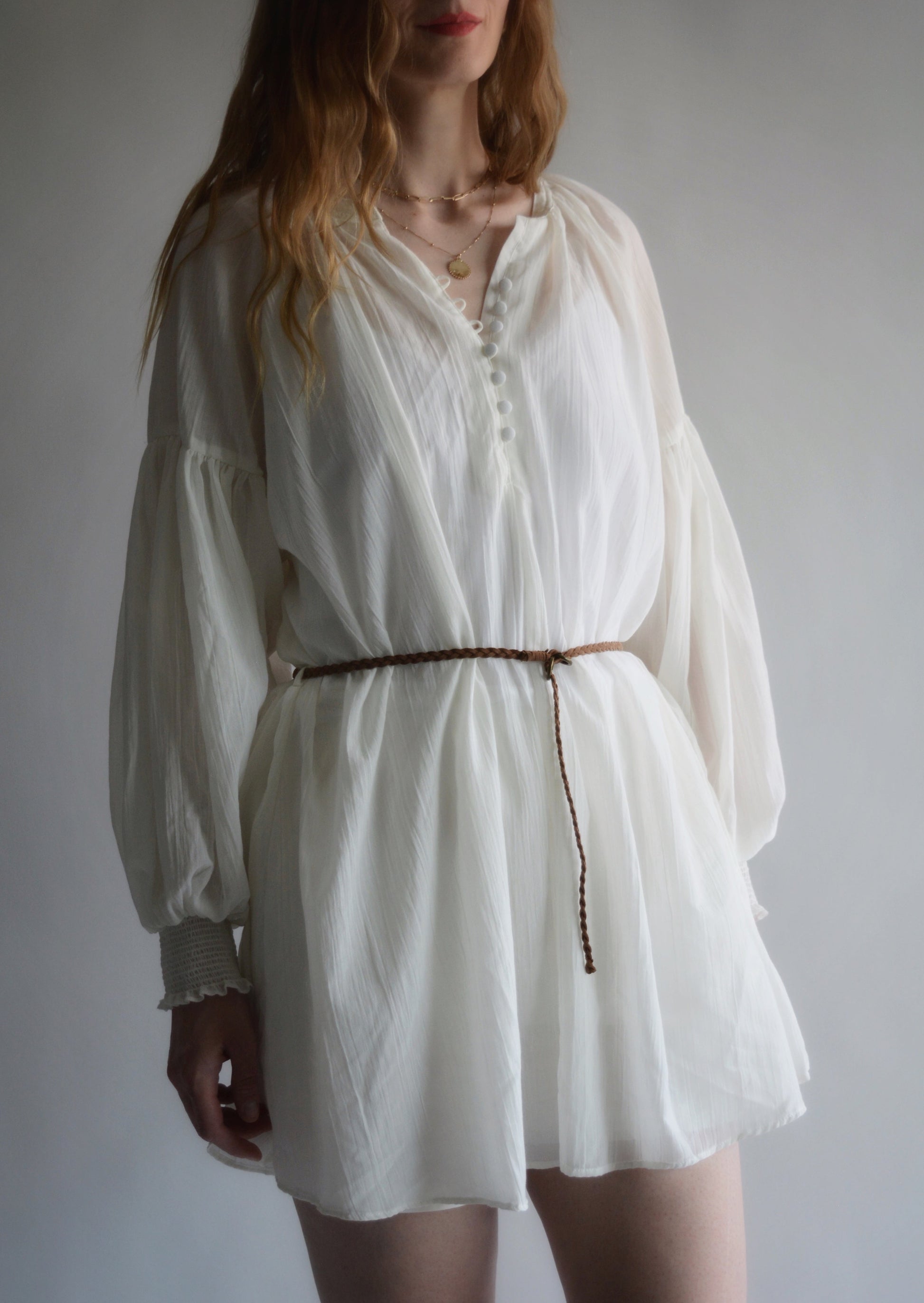 Oversized Tunic Top in White