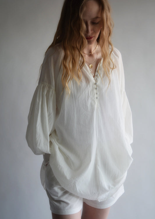 Oversized Tunic Top in White