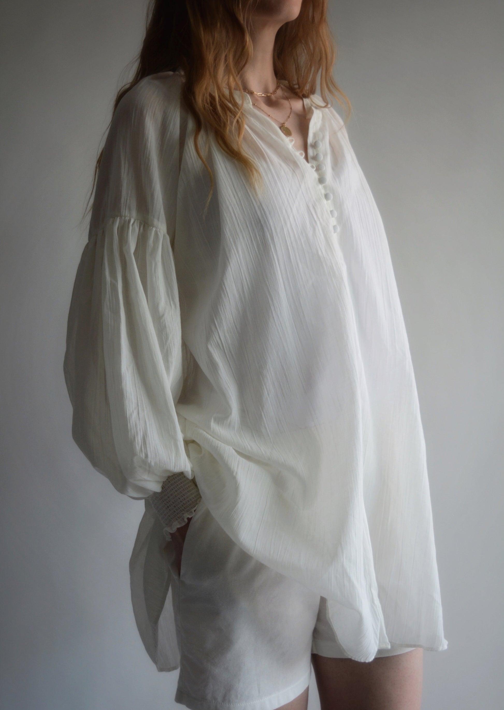 Oversized Tunic Top in White
