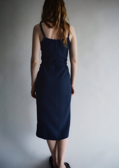 Muslin Dress in Deep Blue