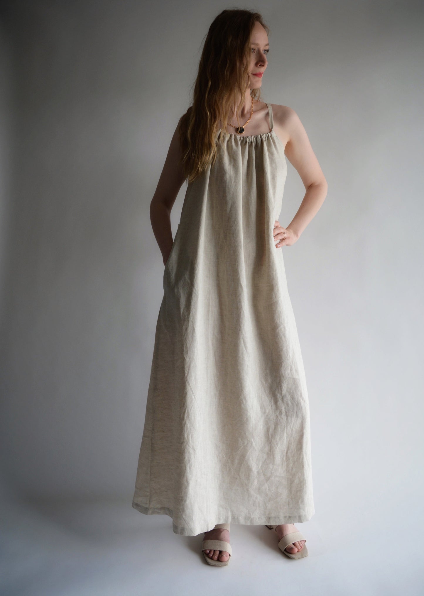 Oversized Natural Linen Dress