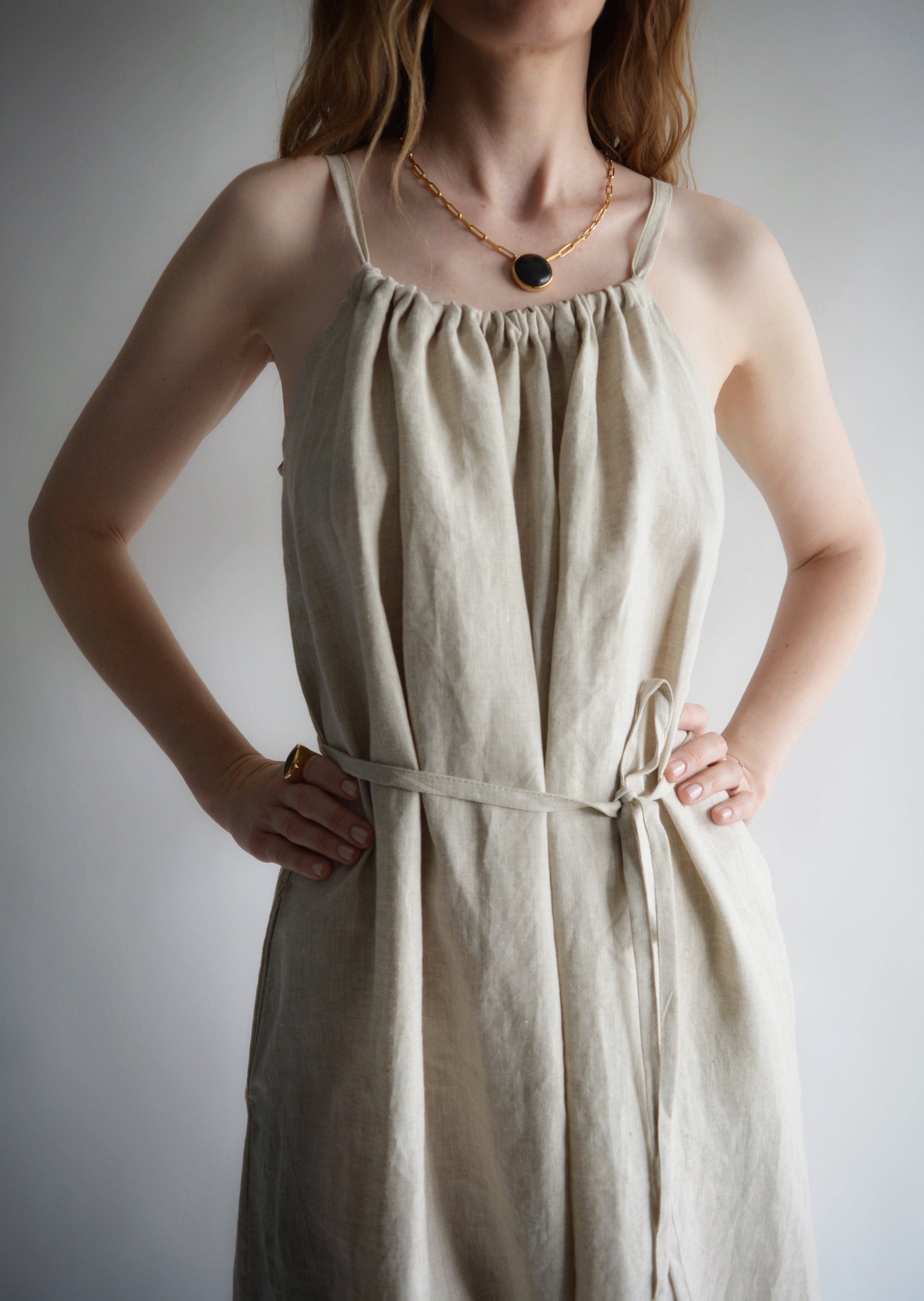 Oversized Natural Linen Dress