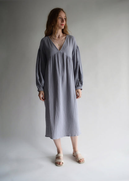 Muslin Dress in Misty Lavender