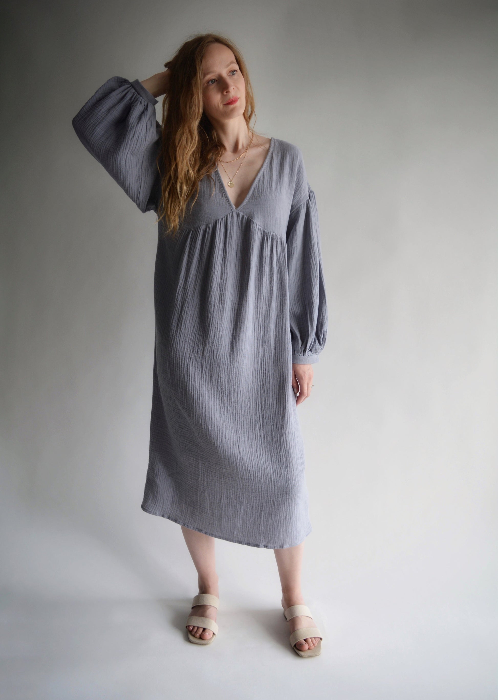 Muslin Dress in Misty Lavender