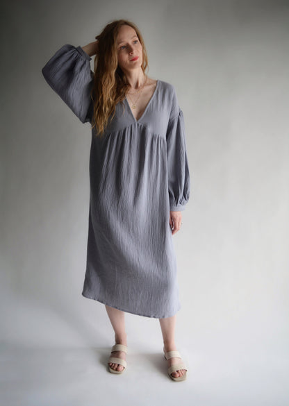 Muslin Dress in Misty Lavender