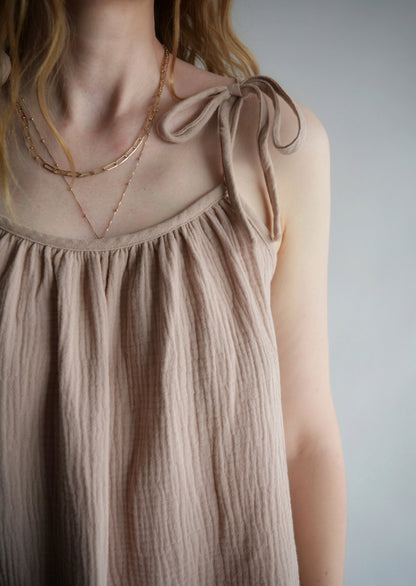 Cotton Tank in Sandy Beige color