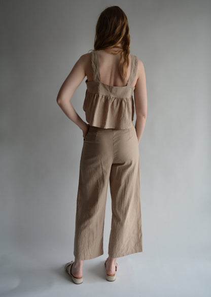 Two-Piece Set: Tank and Pants in Iced Latte (beige)color