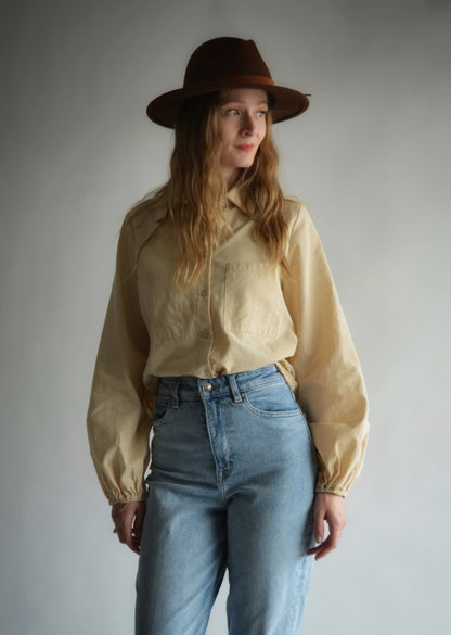 Cotton Blouse in Beige color