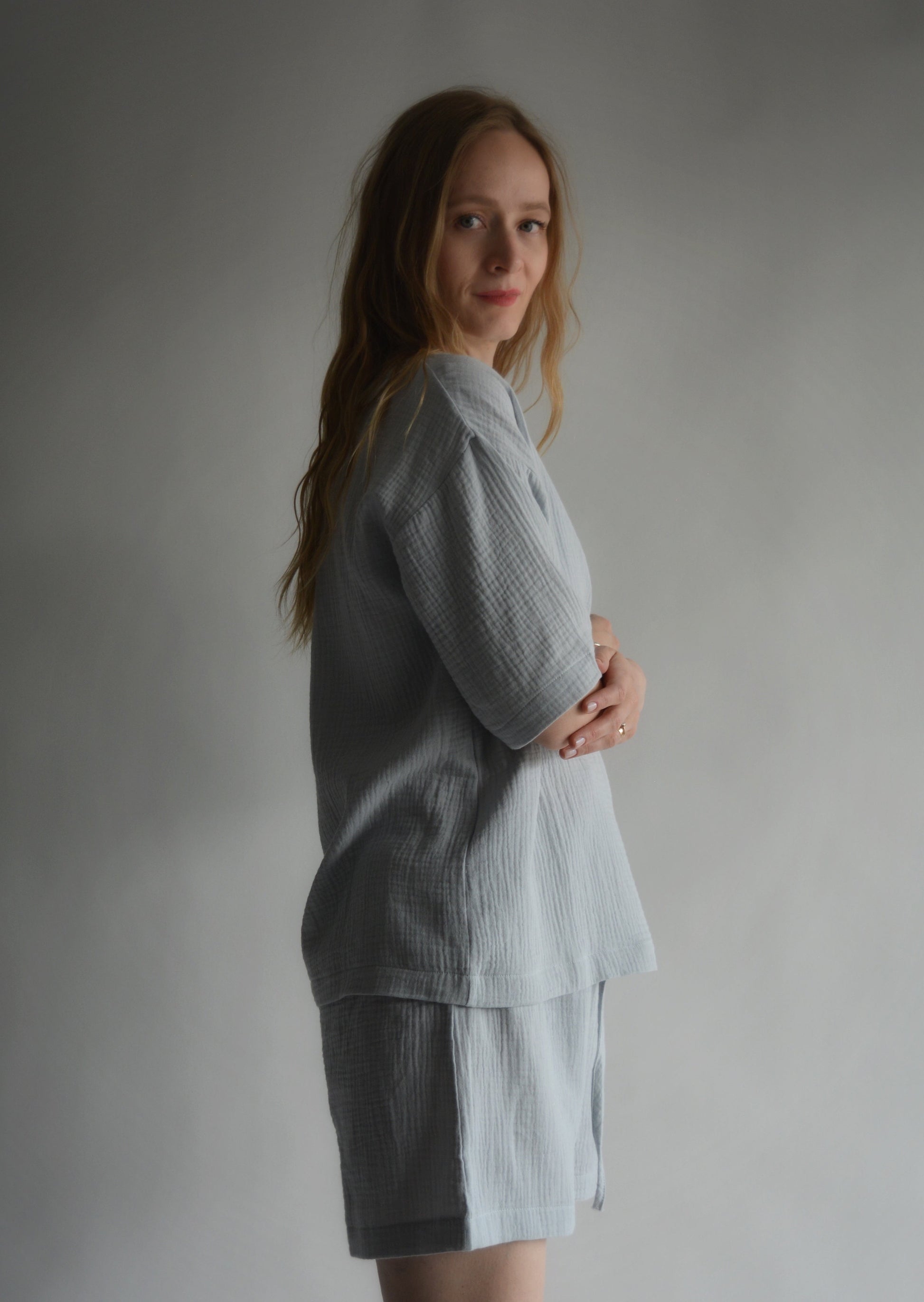 Cotton Muslin T-Shirt in Silvery Dawn