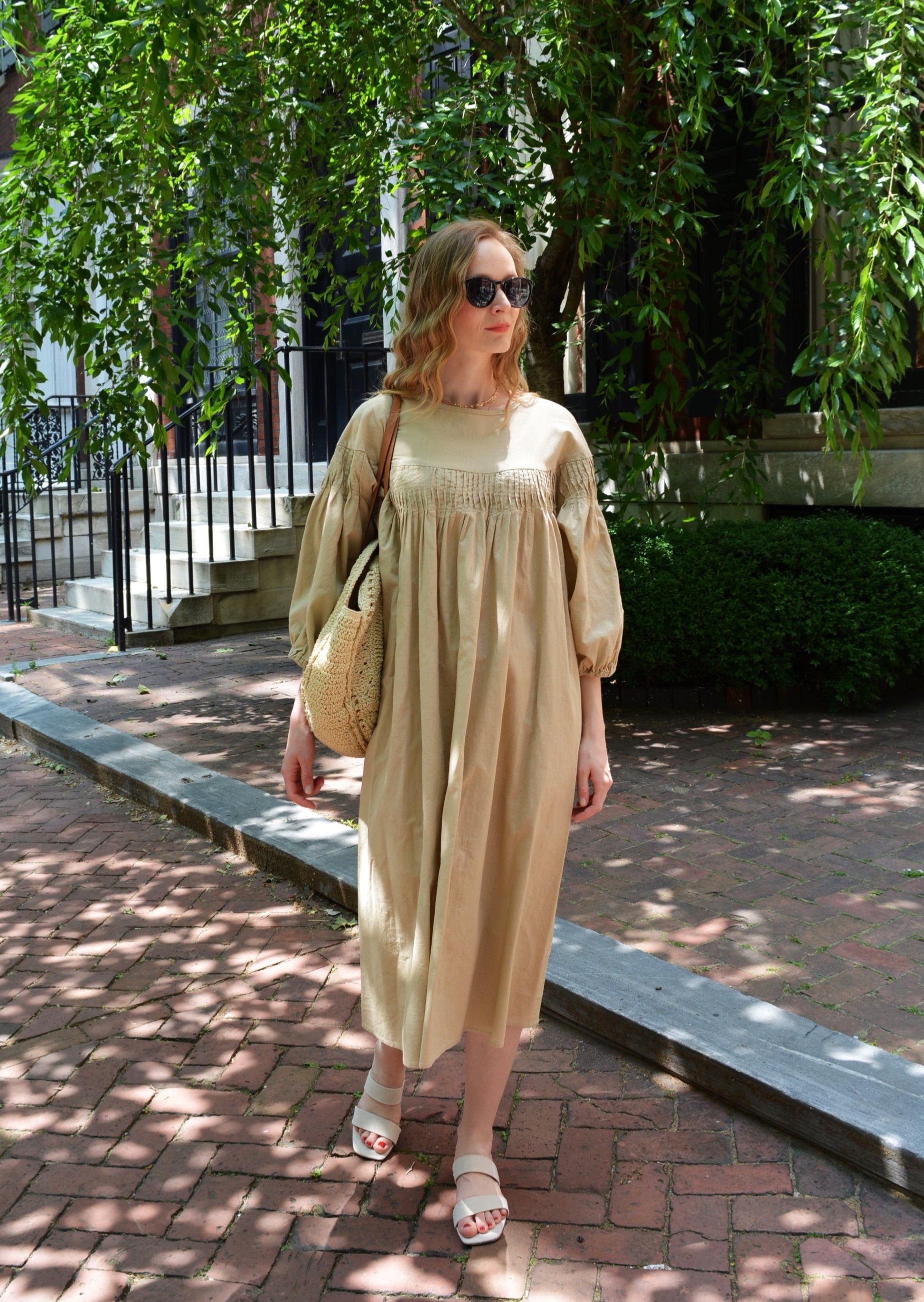 Oversize Dress Linen&Cotton in Matte Beige