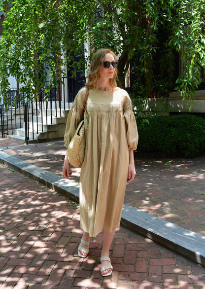Oversize Dress Linen&Cotton in Matte Beige