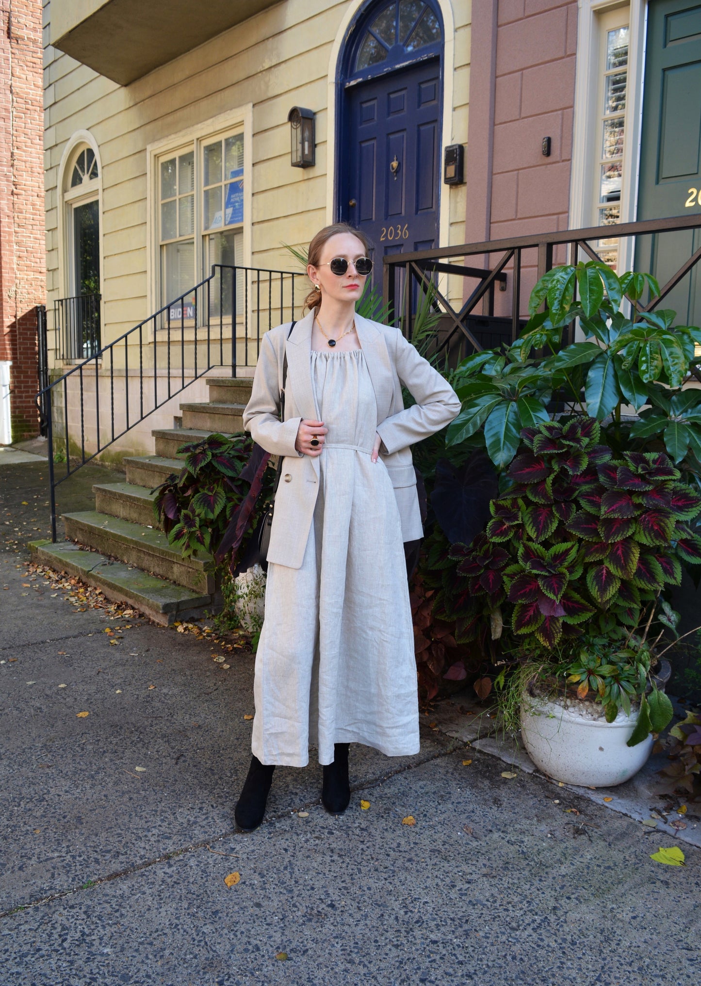 Oversized Natural Linen Dress
