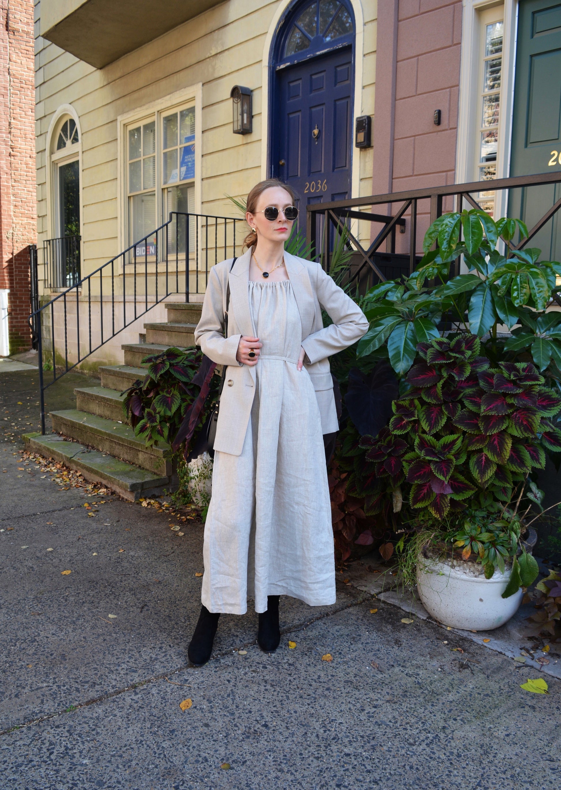 Oversized Natural Linen Dress