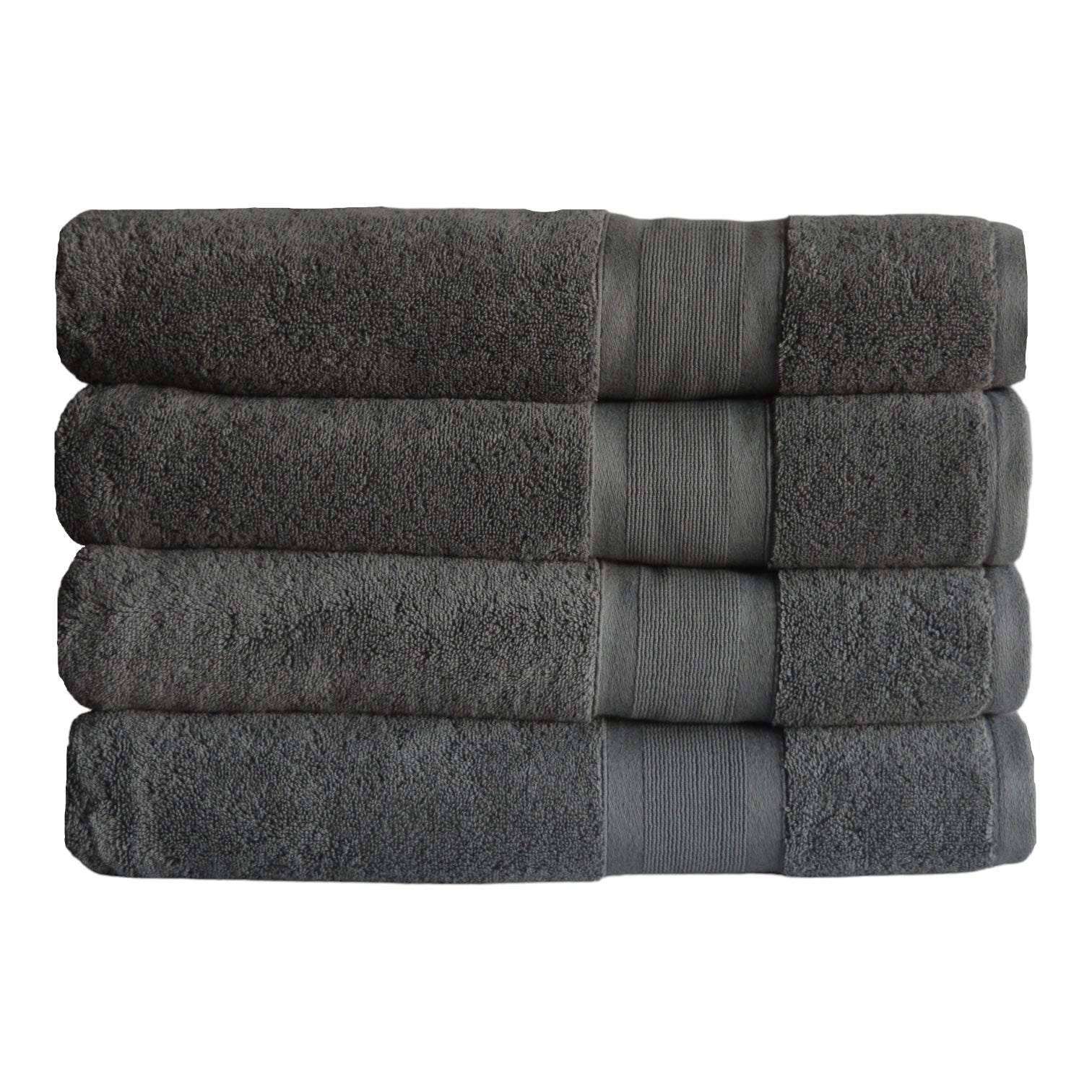 Combed Turkish Cotton Towel Set in Grey color