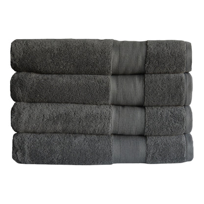 Combed Turkish Cotton Towel Set in Grey color