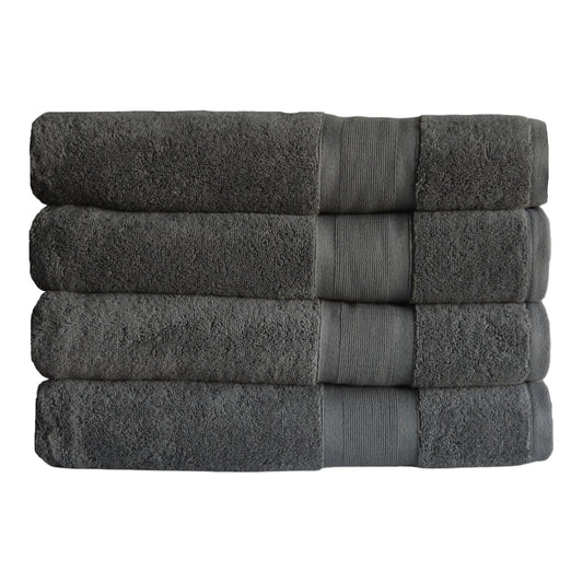Combed Turkish Cotton Towel Set in Grey color
