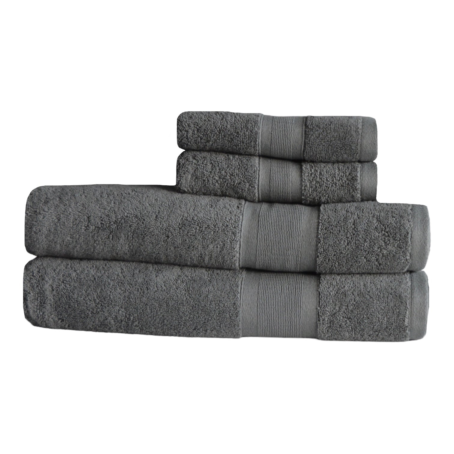 Combed Turkish Cotton Towel Set in Grey color