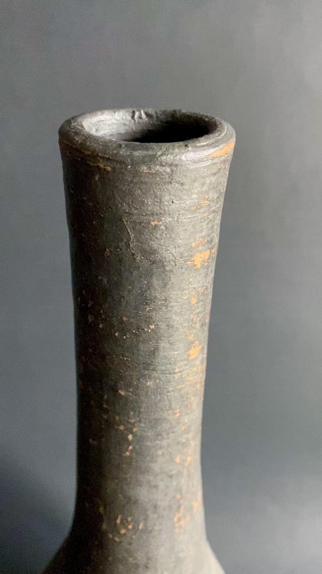 Graphite Black Limited Edition Handcrafted Ceramic Vase